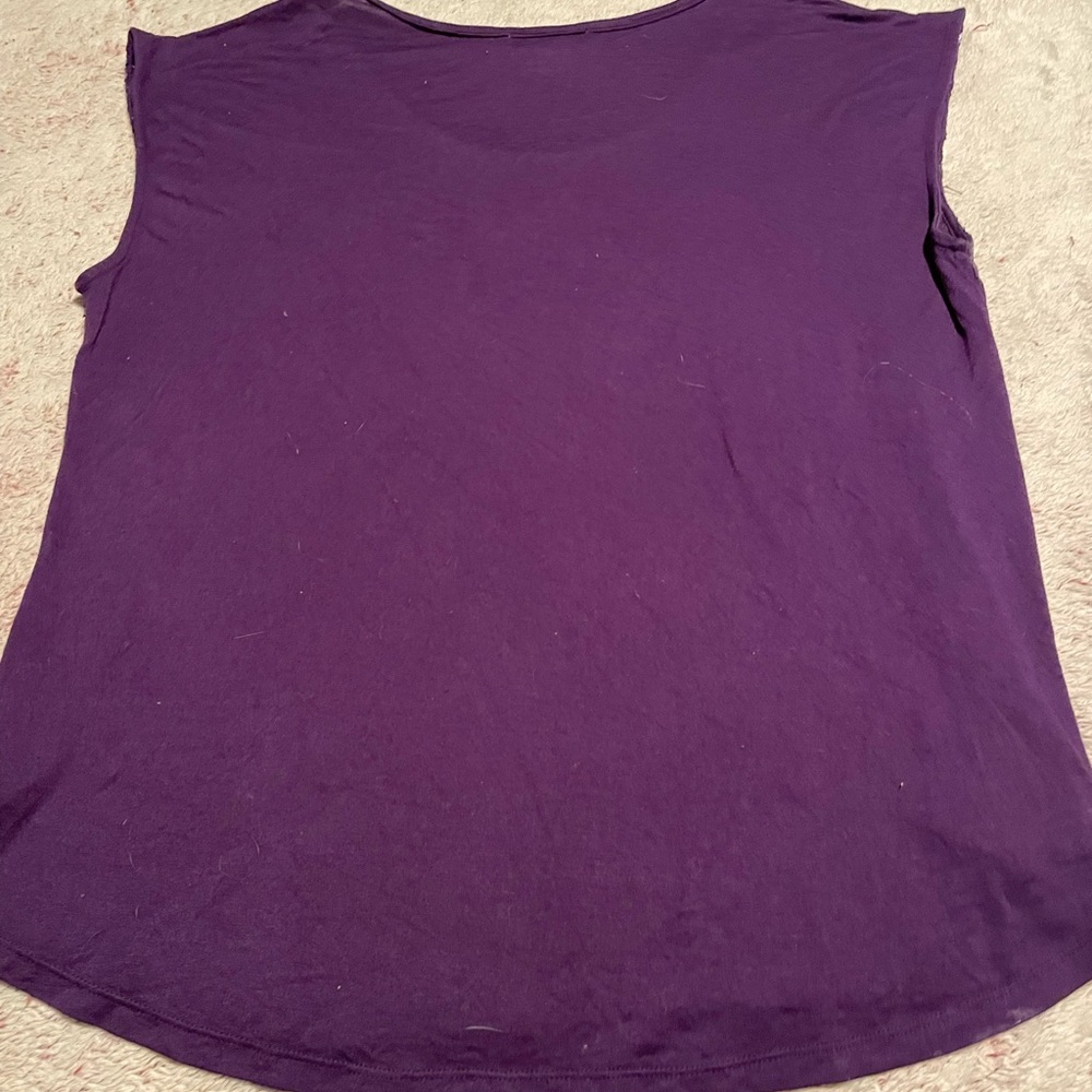 SHORT SLEEVE PURPLE SEQUINED SHIRT BY LIZ CLAIBORNE